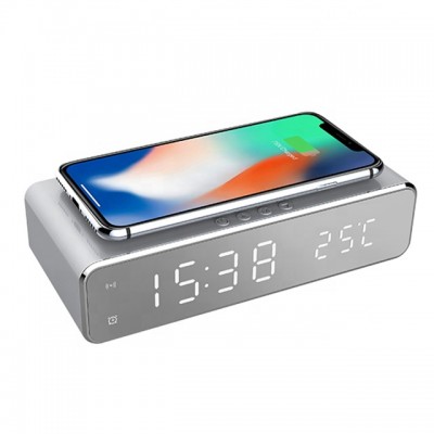 High Quality 10W Fast Qi Charger Digital LED Alarm Clock Phone Wireless Charging